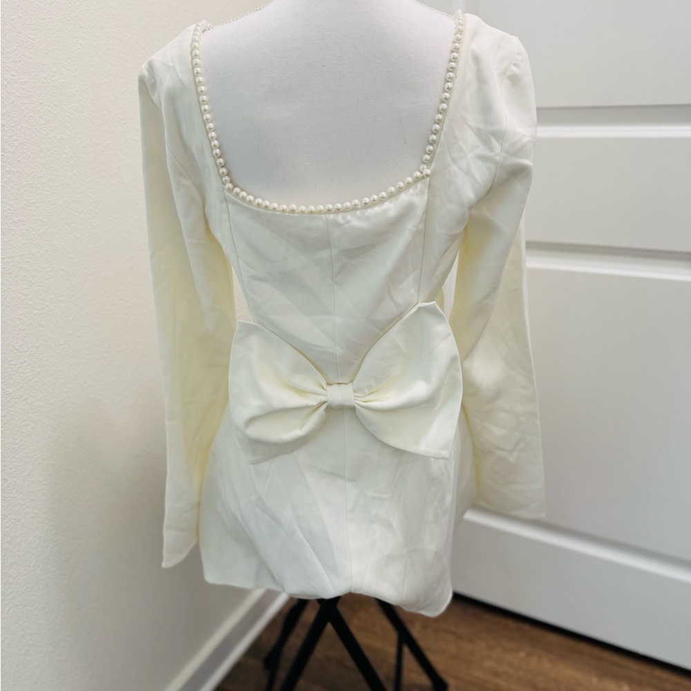 Wedding Romper White Bow-Back Top M